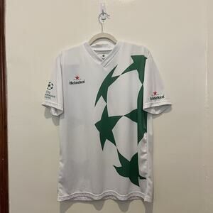 Heineken Champions League Promo Soccer Jersey UEFA UCL Green White Rare Sz L